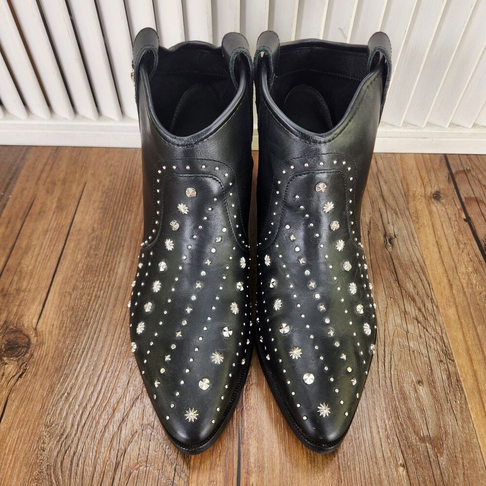 Sam Edelman Brian Studded Ankle Booties Womens Size 6 M Black Western City Boots - Picture 8 of 11